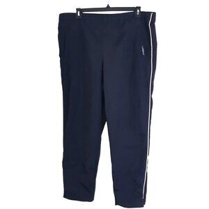 Liz Golf By Liz Claiborne Windbreaker Pants Golf Track Womens Large Black Nylon